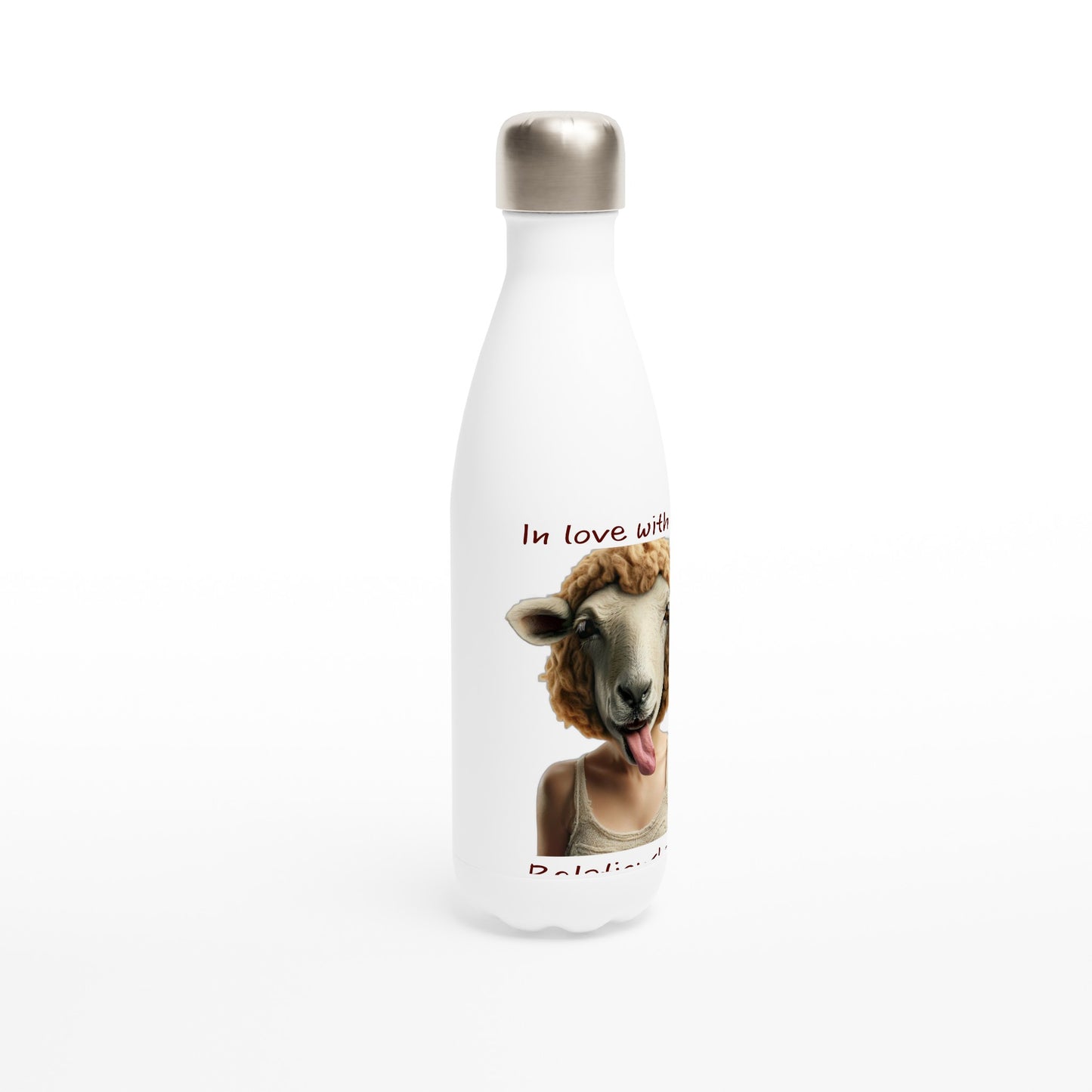 In love with my relationsheep - water bottle & cups