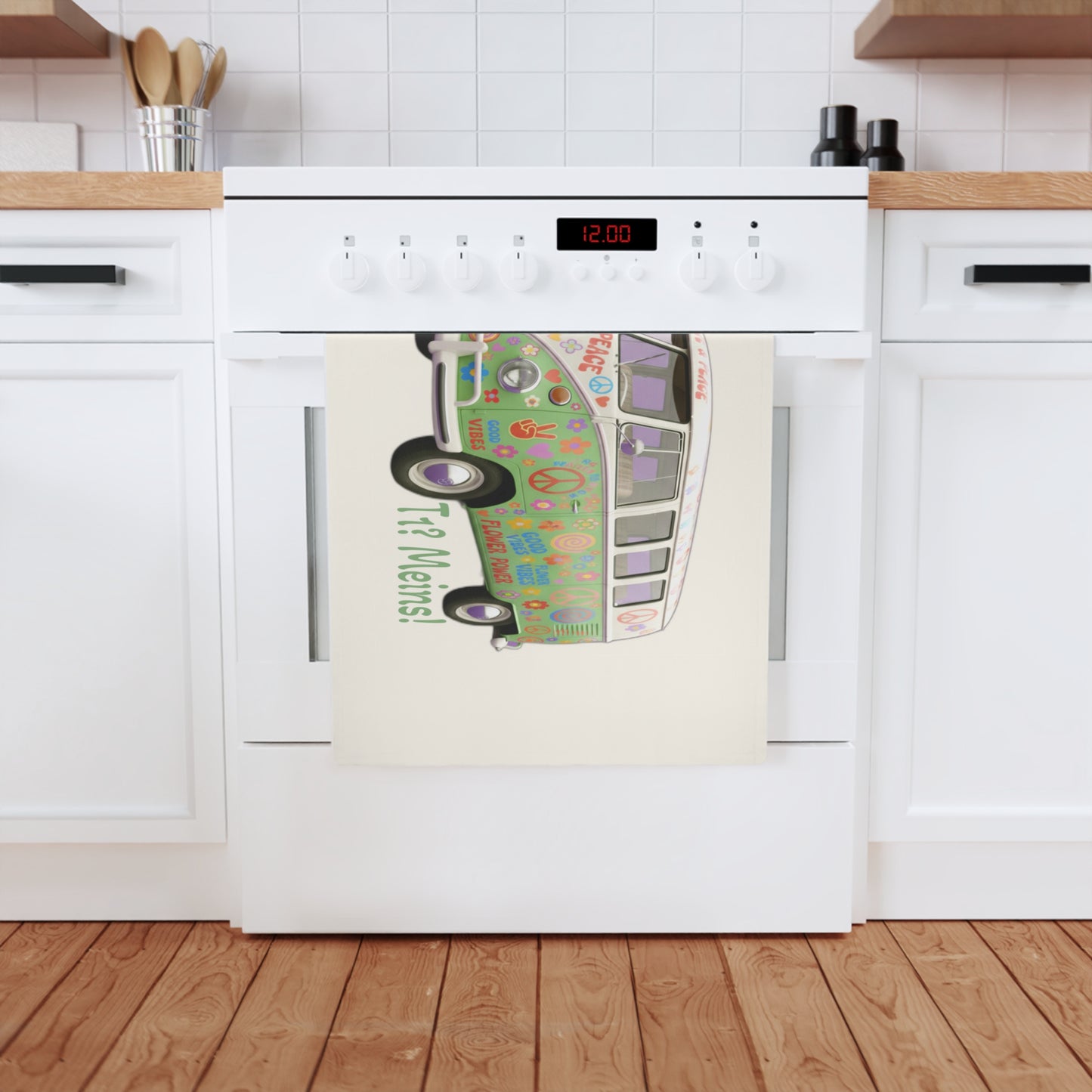 VW Bulli T1 grün - Geschirrtuch