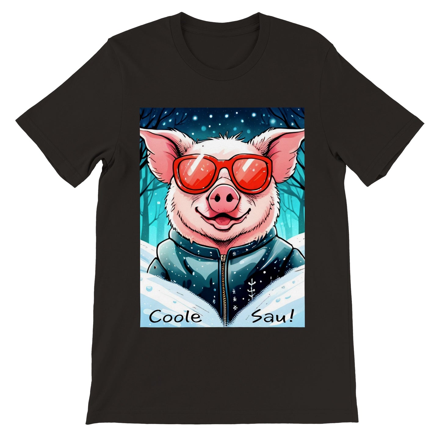 Cool Pig (Red Glasses) - T-Shirt & Hoodie (Unisex)