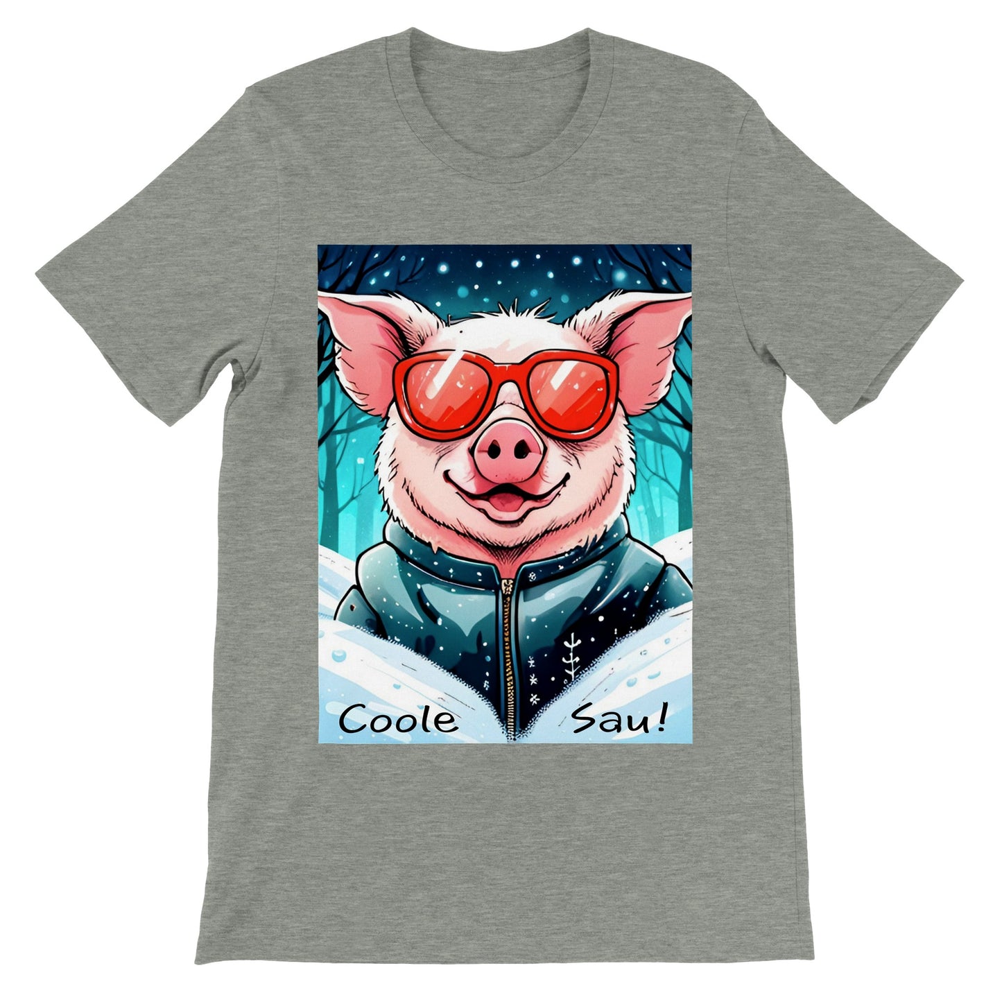 Cool Pig (Red Glasses) - T-Shirt & Hoodie (Unisex)