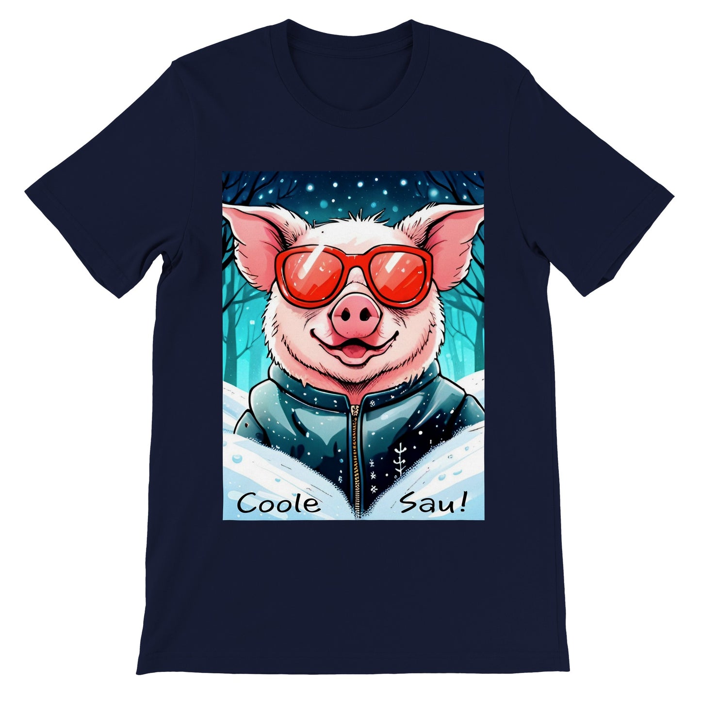 Cool Pig (Red Glasses) - T-Shirt & Hoodie (Unisex)