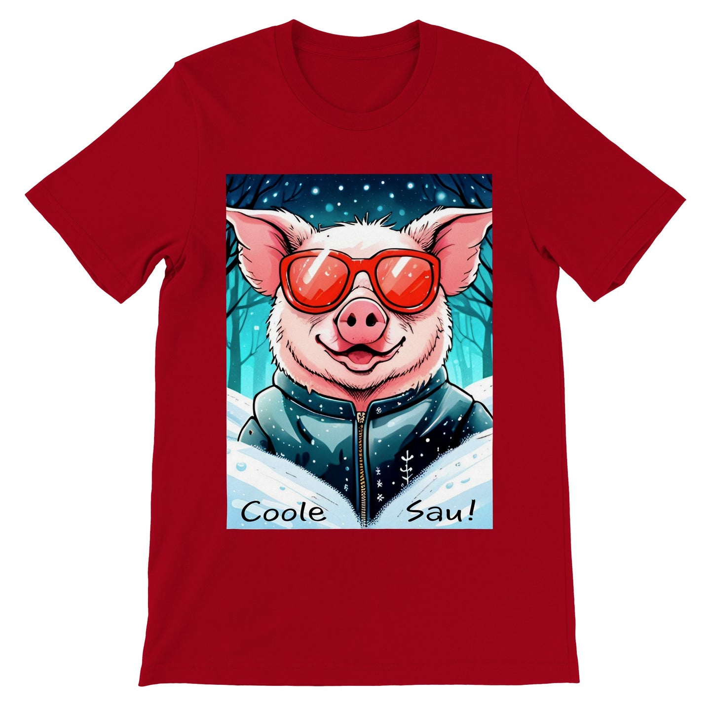 Cool Pig (Red Glasses) - T-Shirt & Hoodie (Unisex)
