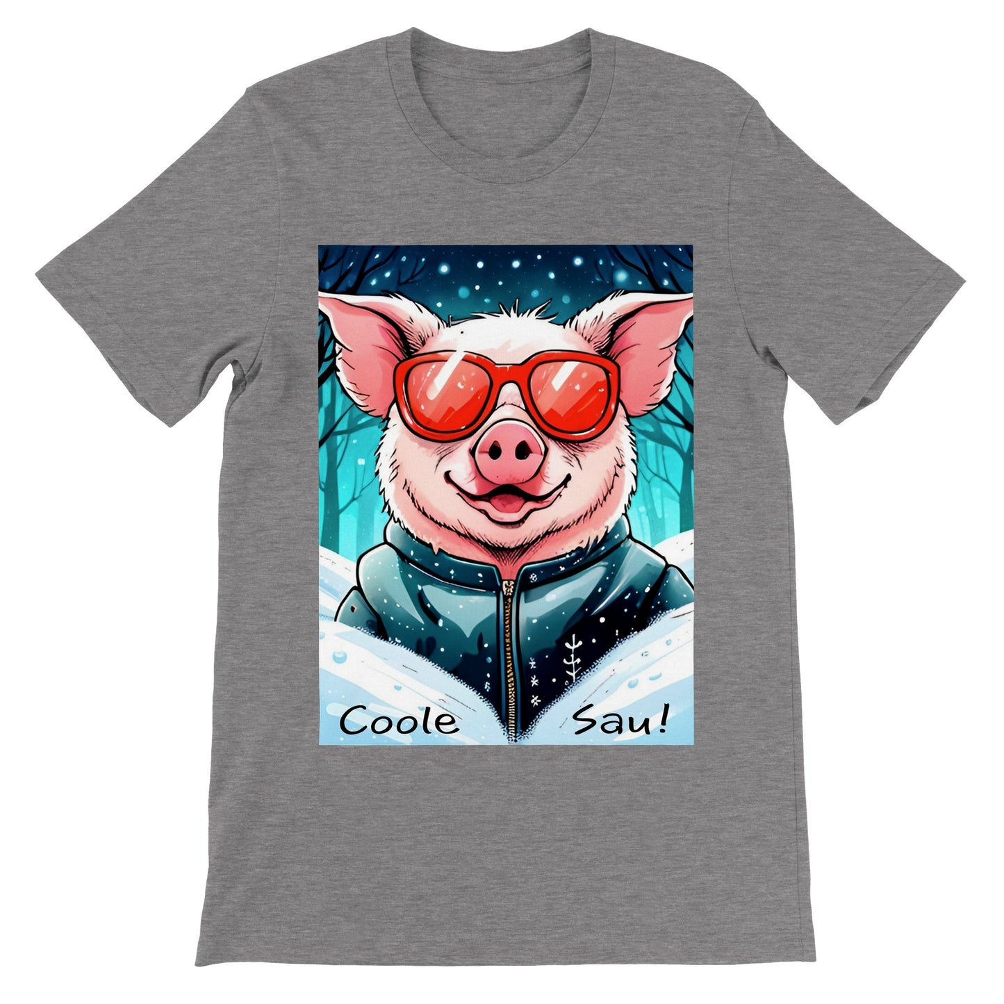 Cool Pig (Red Glasses) - T-Shirt & Hoodie (Unisex)