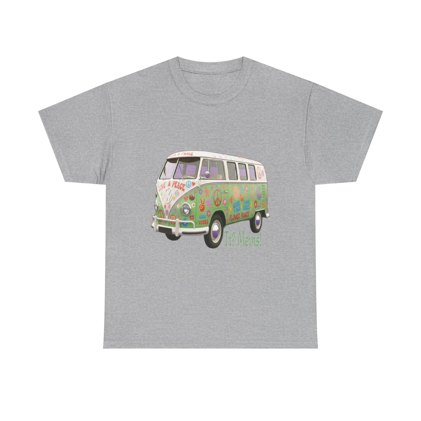 VW Bulli T1 grün (Rückseite Gedicht) - T-Shirt
