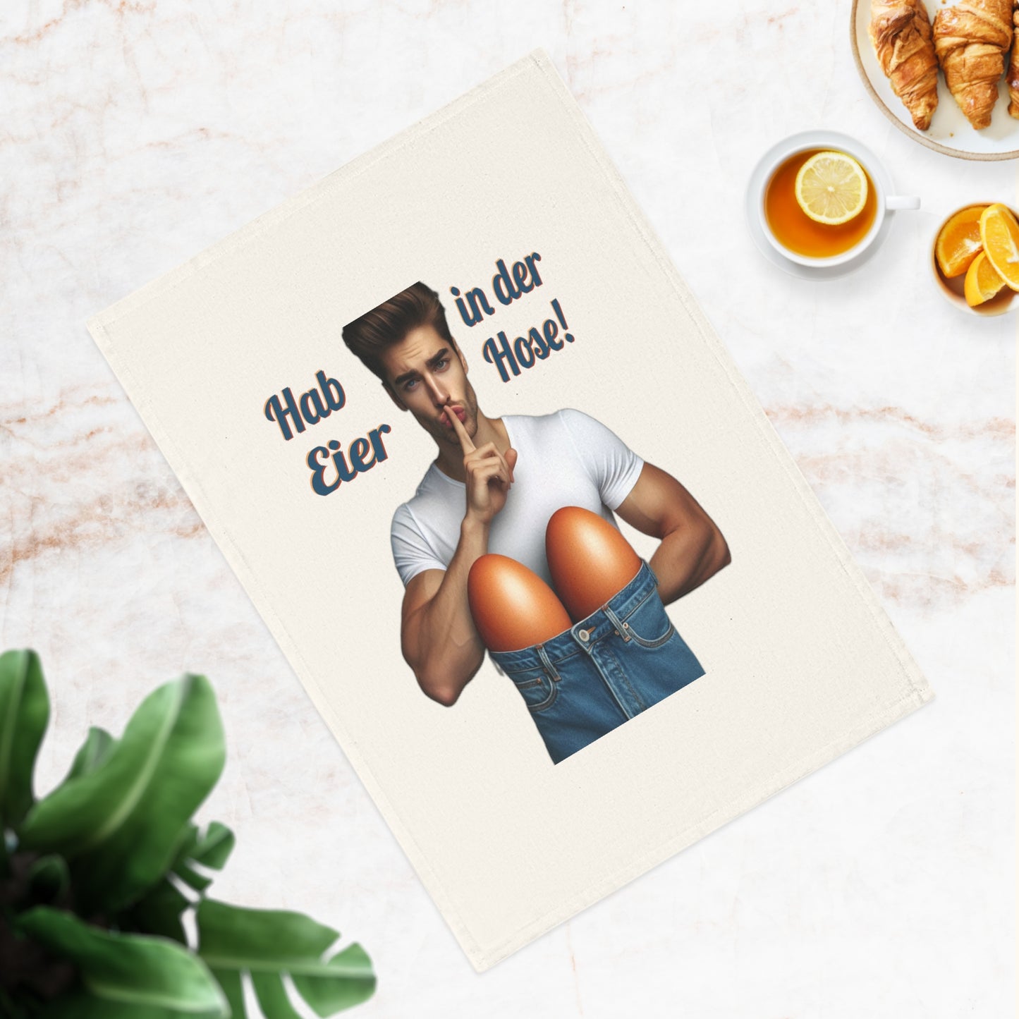 Eier Hose Mann - Geschirrtuch