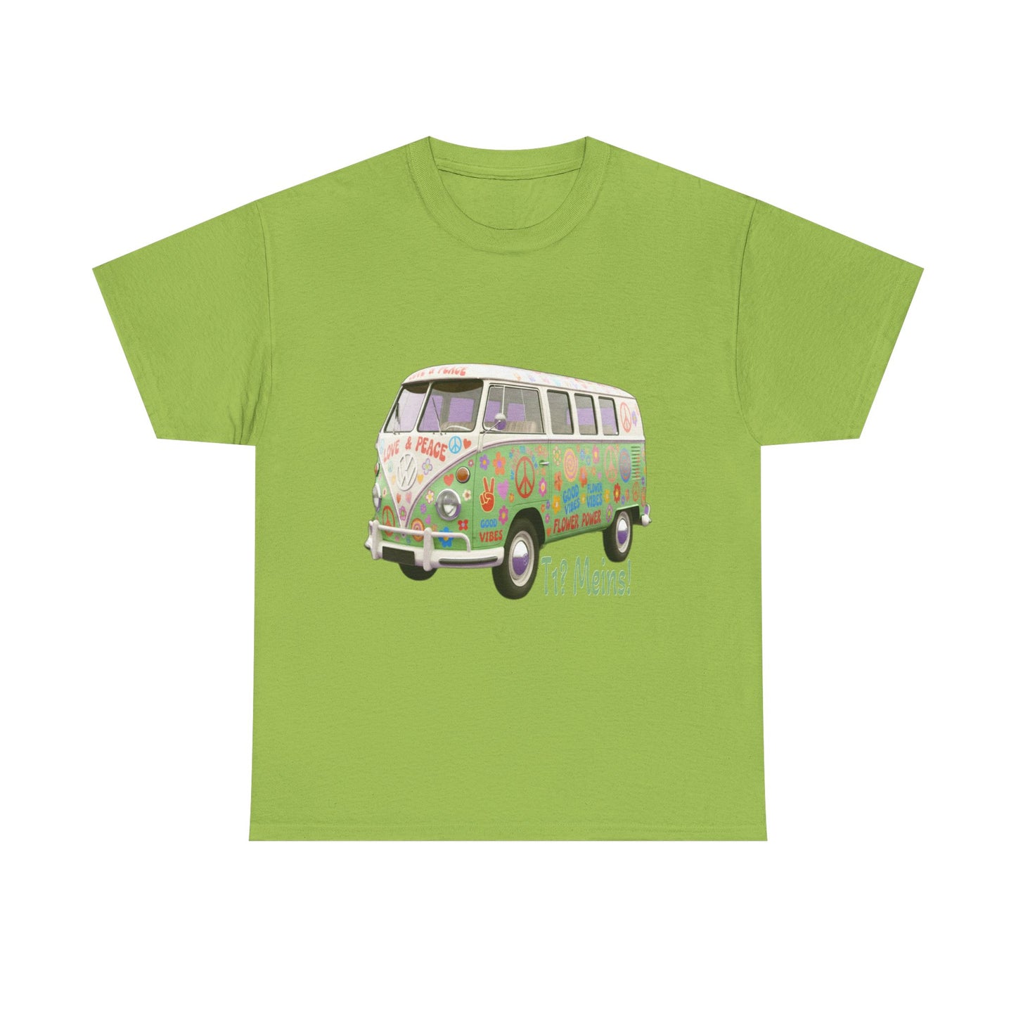 VW Bulli T1 grün (Rückseite Gedicht) - T-Shirt