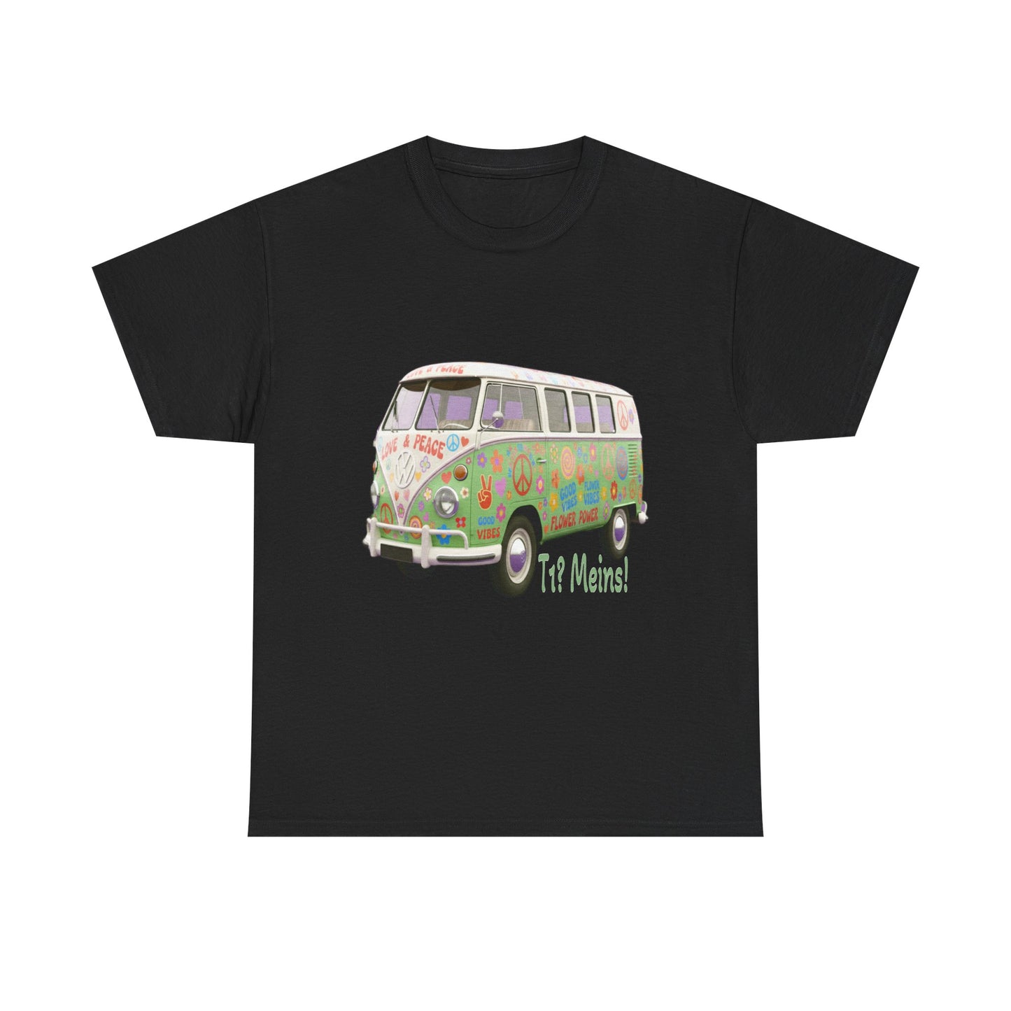 VW Bulli T1 grün (Rückseite Gedicht) - T-Shirt