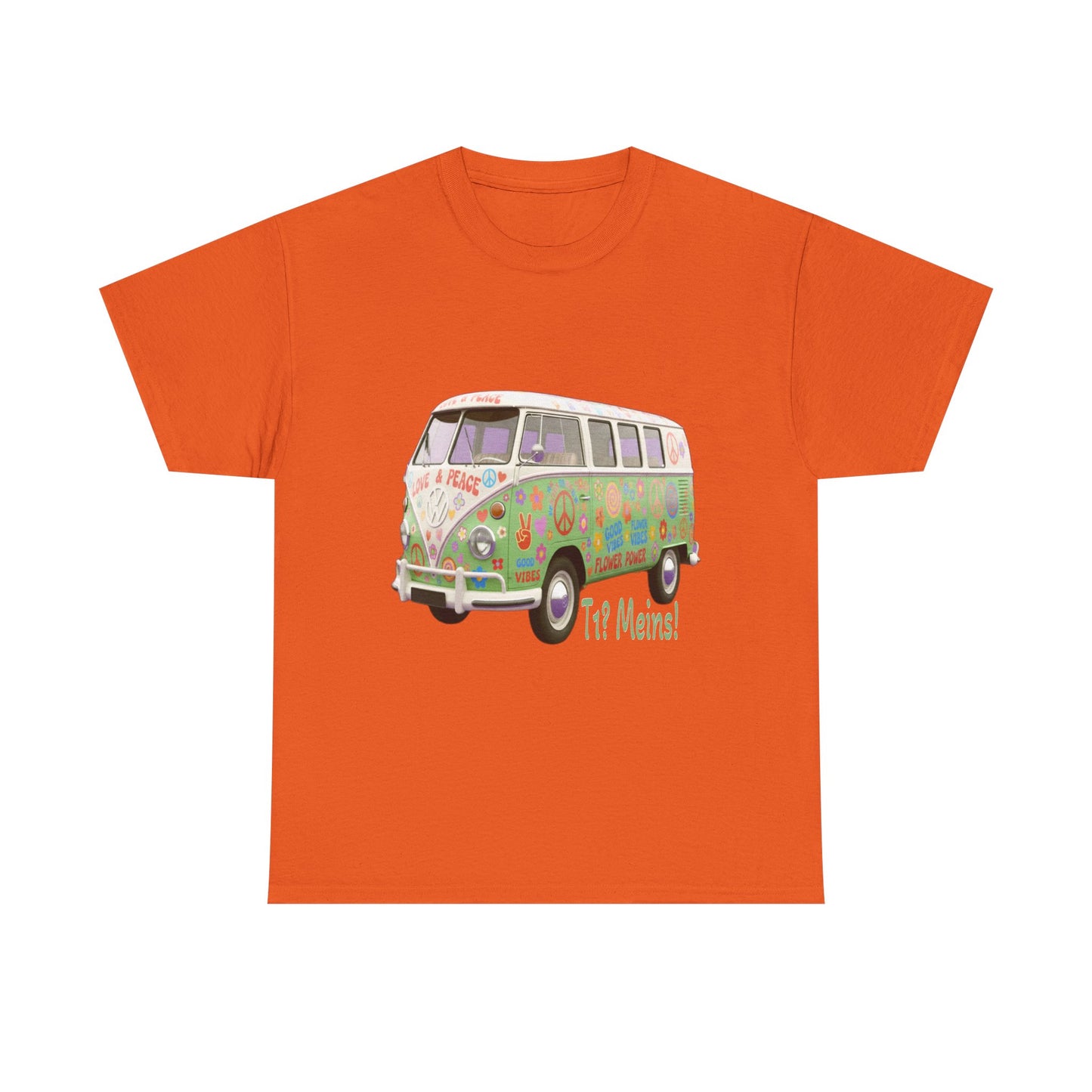 VW Bulli T1 grün (Rückseite Gedicht) - T-Shirt