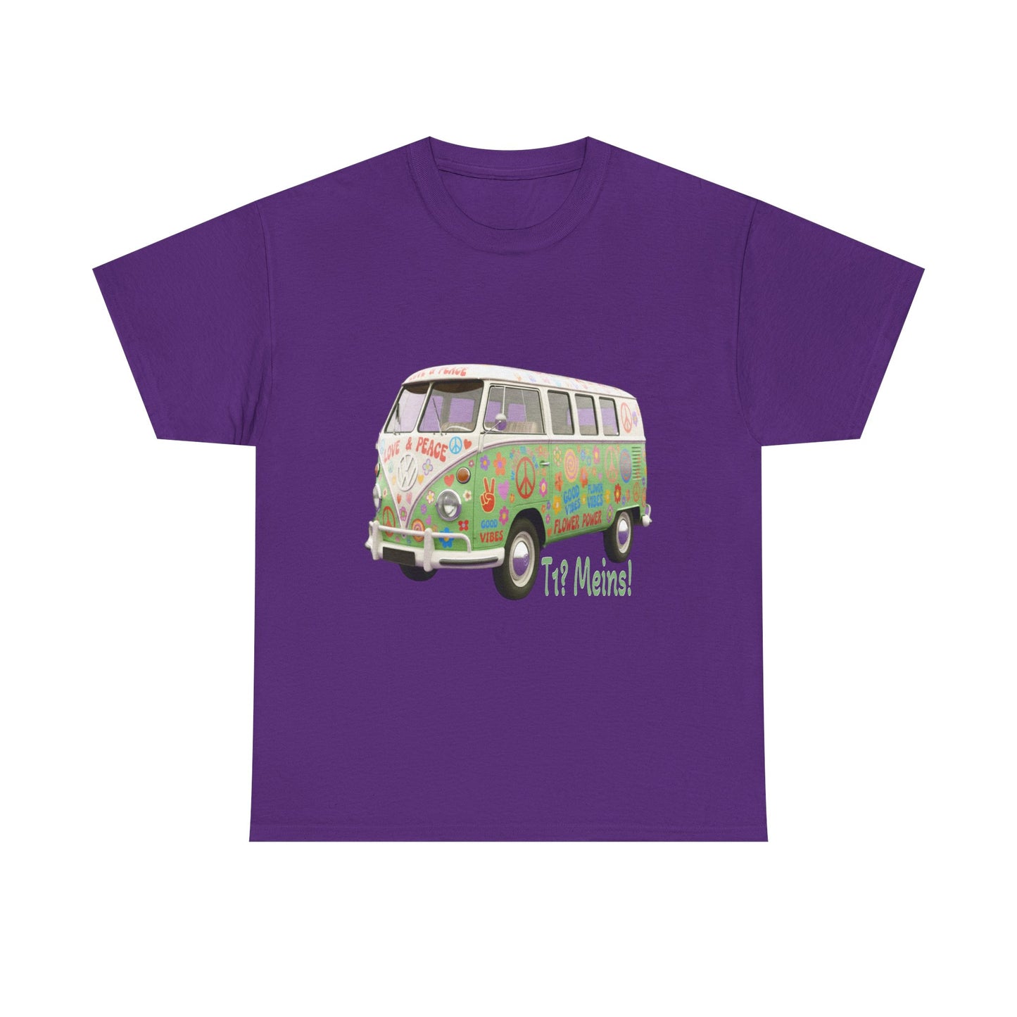 VW Bulli T1 grün (Rückseite Gedicht) - T-Shirt
