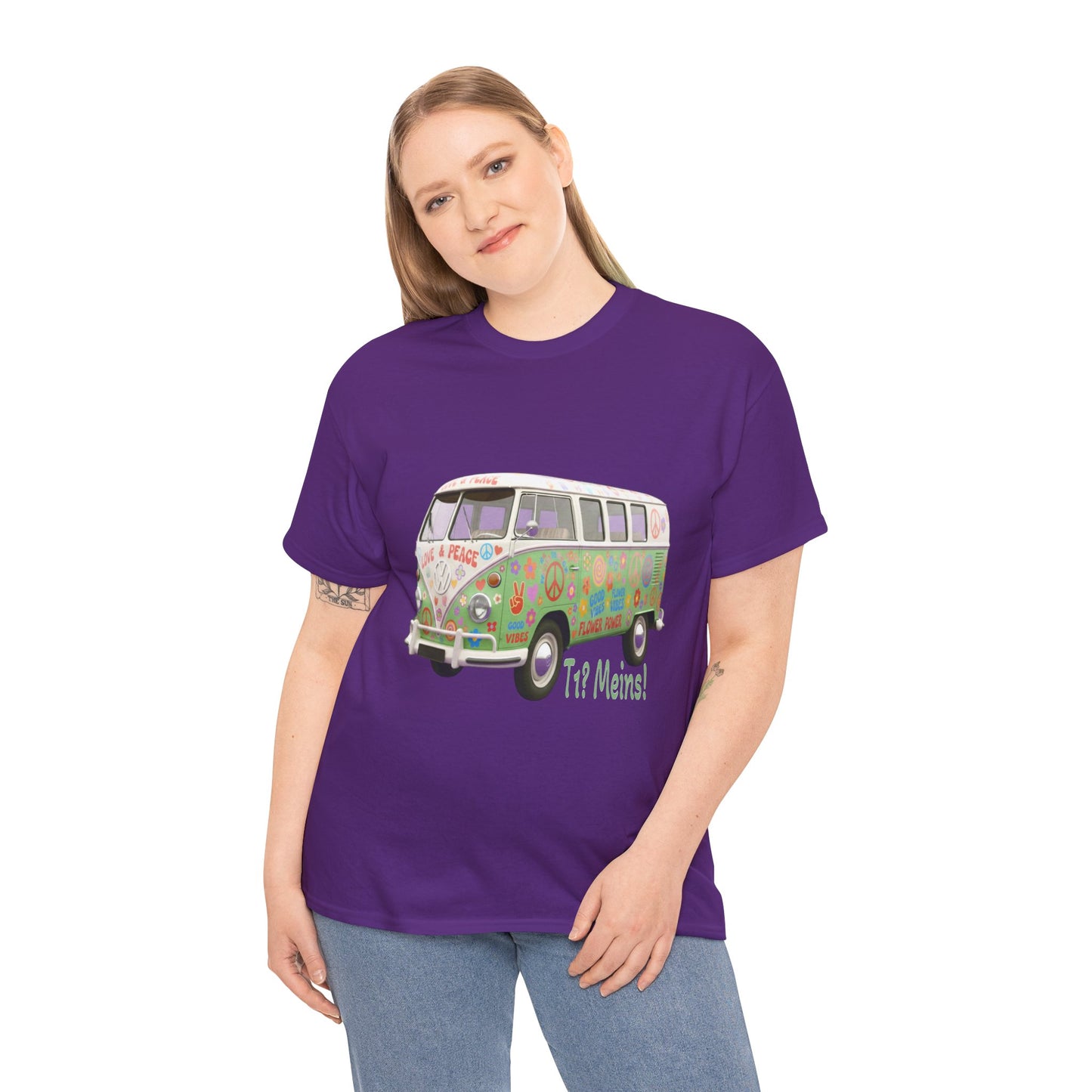 VW Bulli T1 grün (Rückseite Gedicht) - T-Shirt