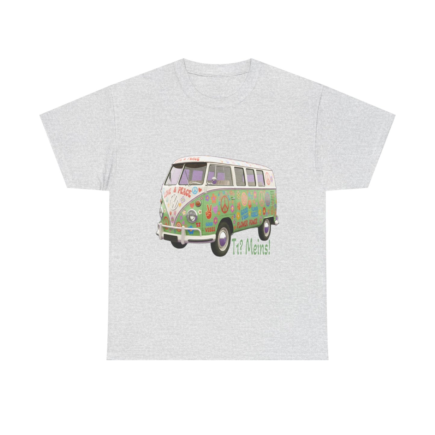 VW Bulli T1 grün (Rückseite Gedicht) - T-Shirt