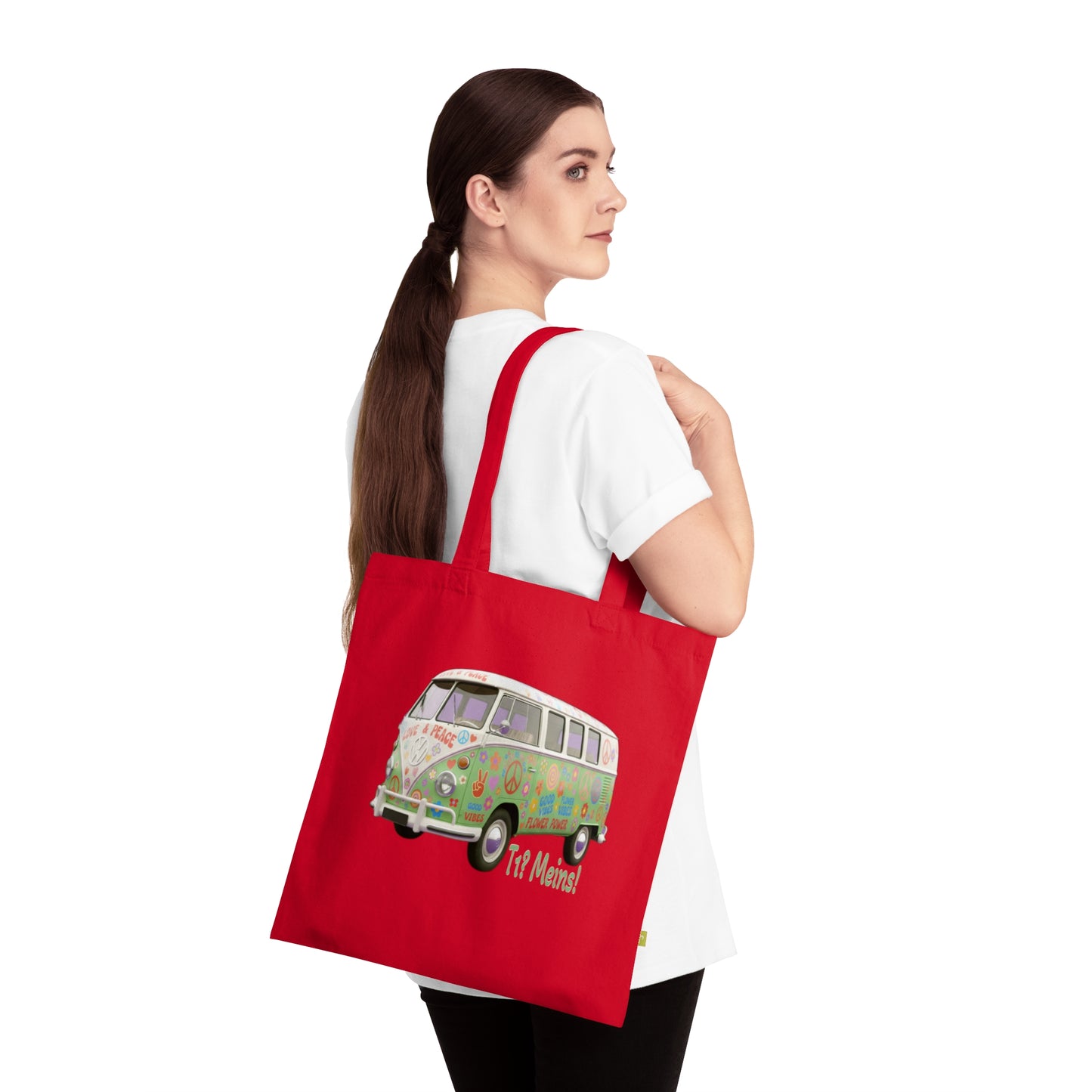 VW Bulli T1 grün (Rückseite Bulli rot) - Bio-Bag