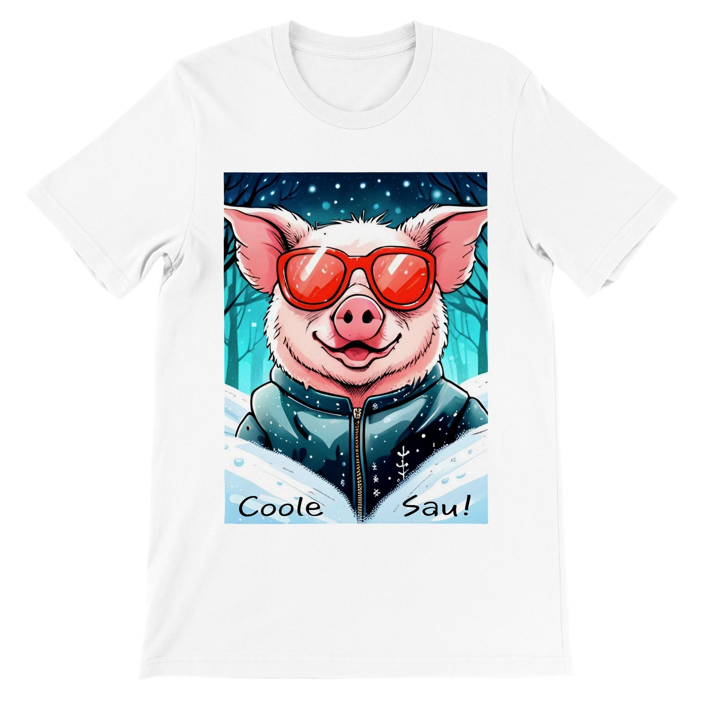 Cool Pig (Red Glasses) - T-Shirt &amp; Hoodie (Unisex)