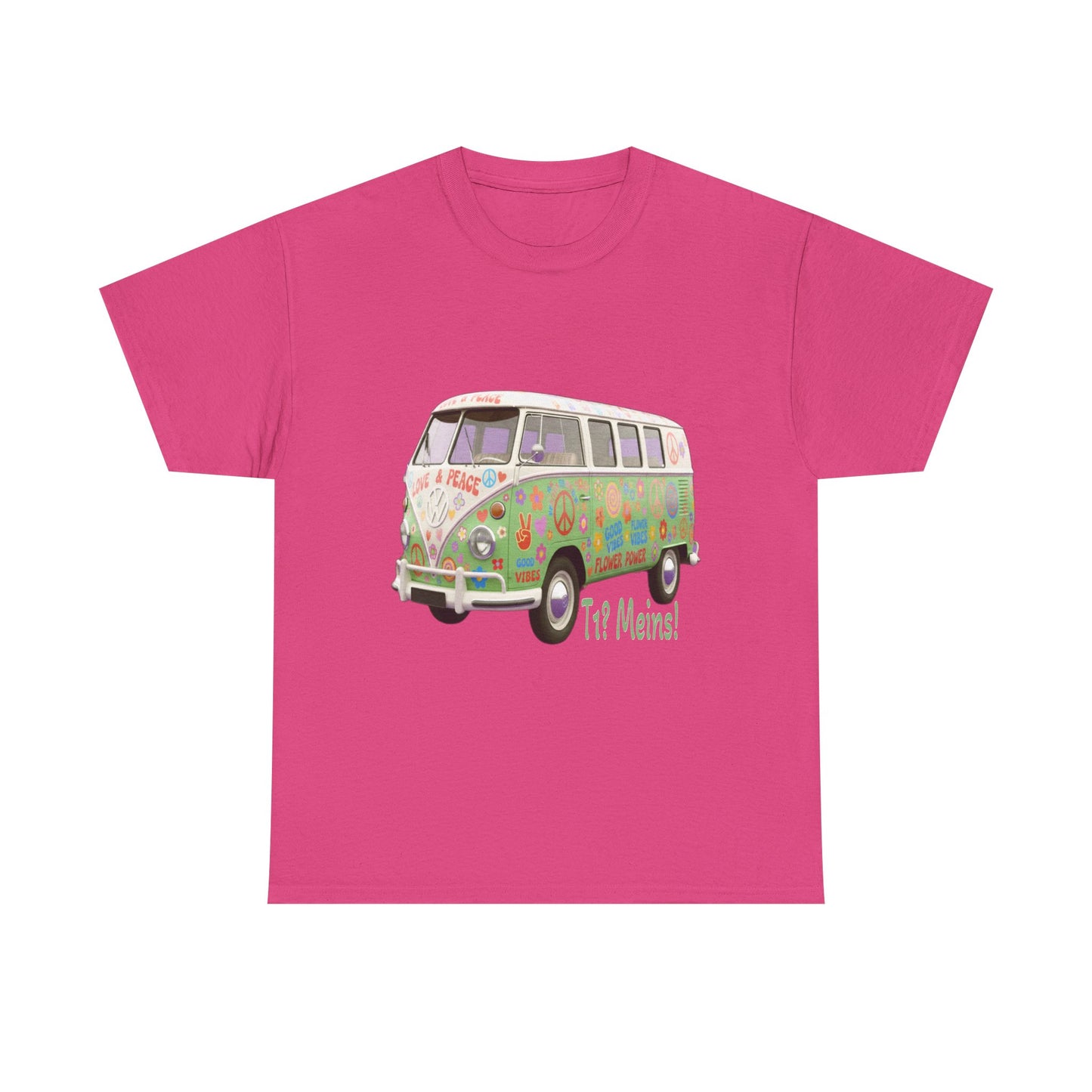 VW Bulli T1 grün (Rückseite Gedicht) - T-Shirt