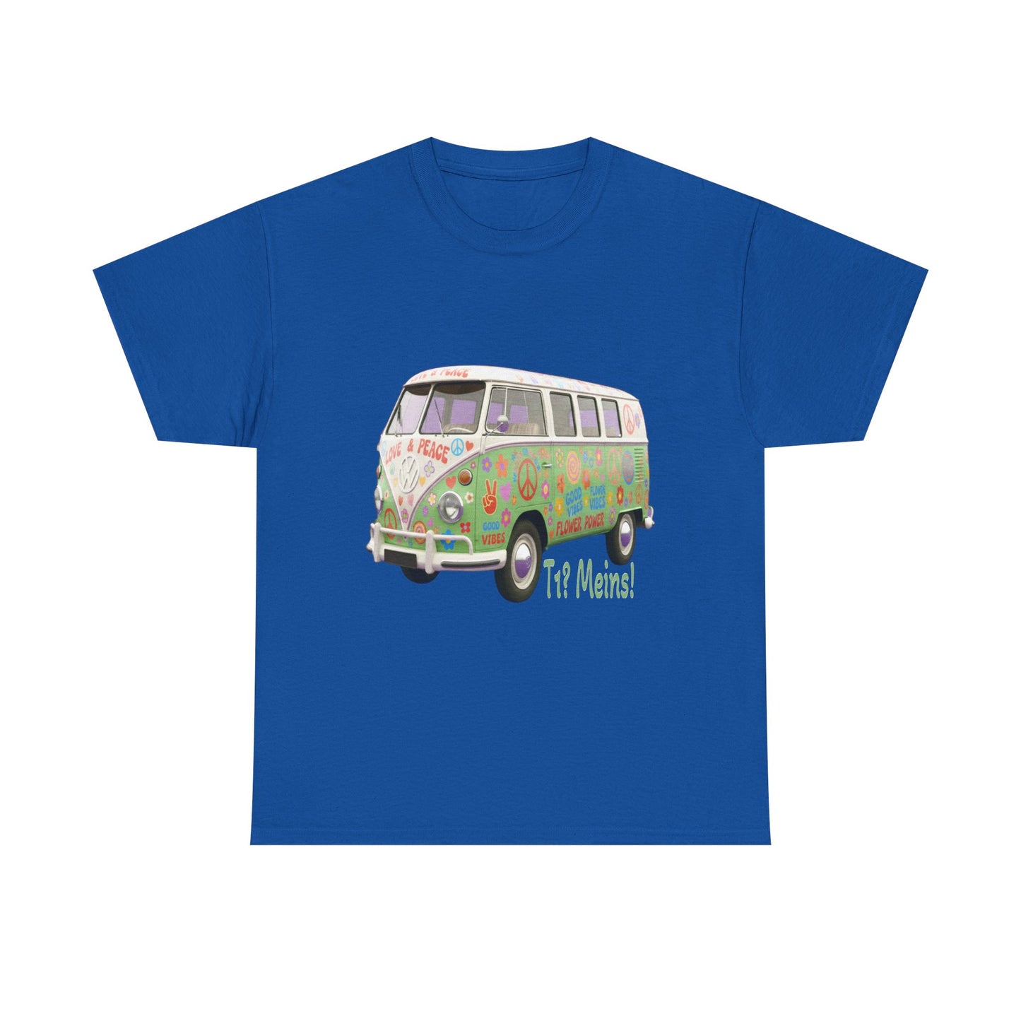VW Bulli T1 grün (Rückseite Gedicht) - T-Shirt