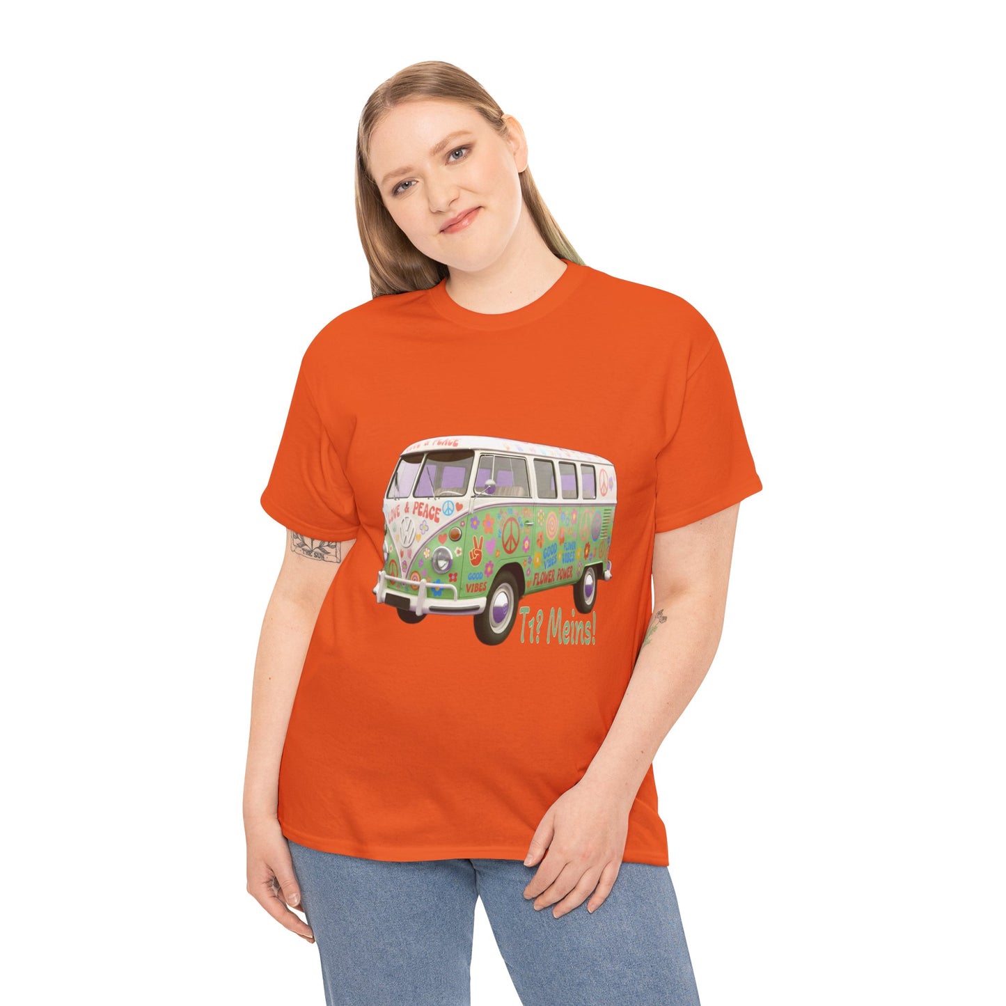 VW Bulli T1 grün (Rückseite Gedicht) - T-Shirt