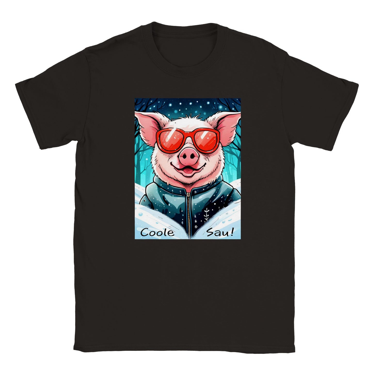 Cool Pig (Red Glasses) - Kids T-Shirt