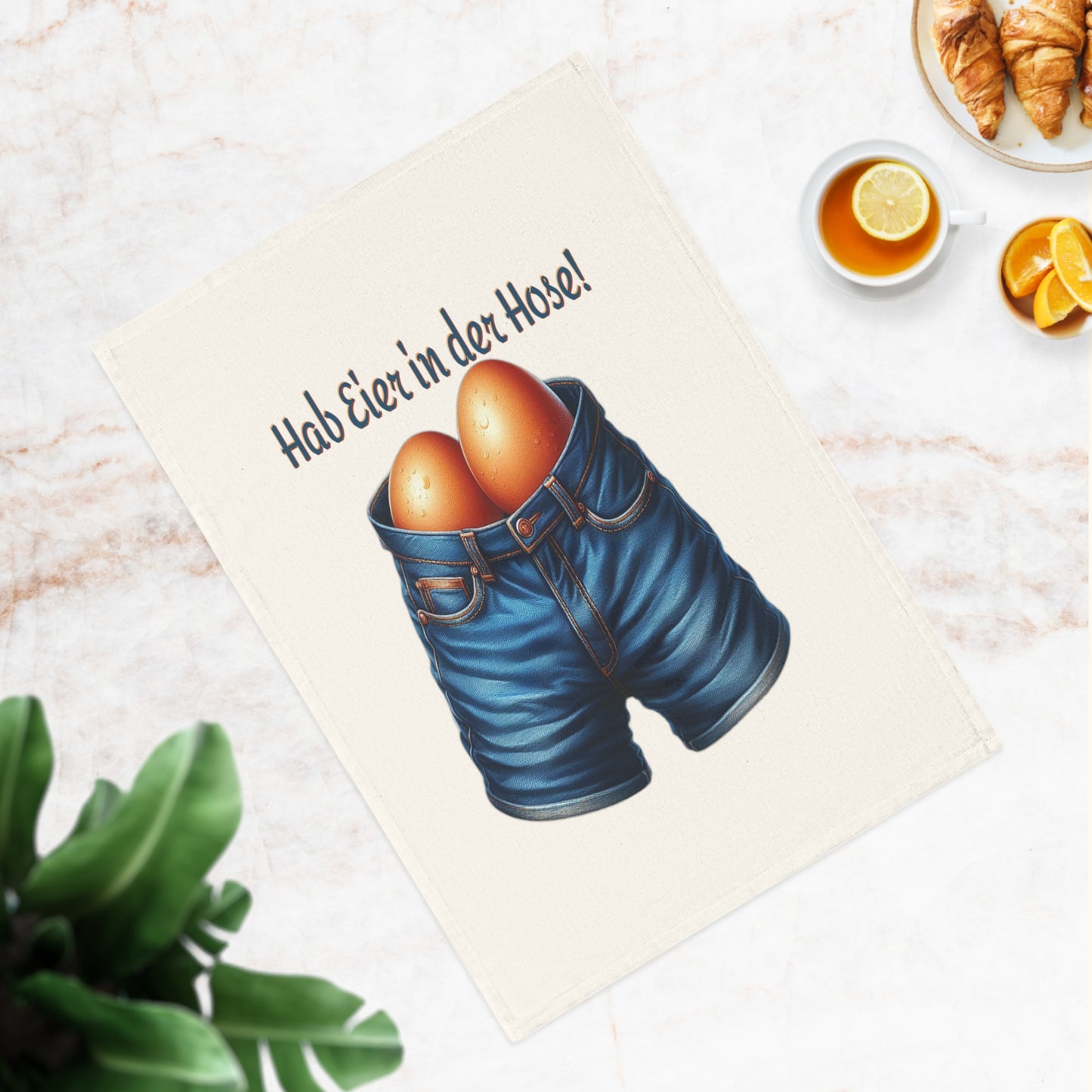 Eier in Hose - Geschirrtuch