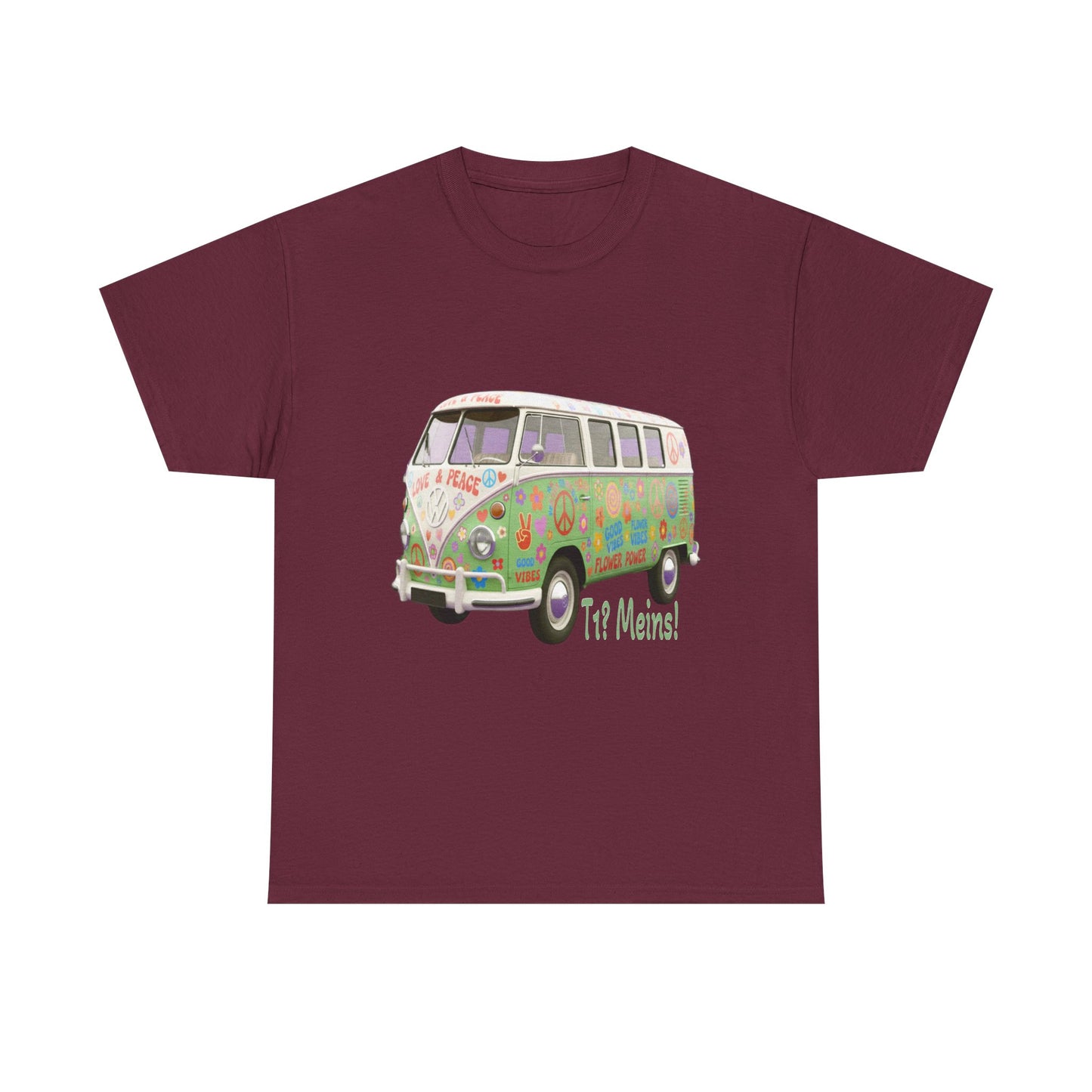 VW Bulli T1 grün (Rückseite Gedicht) - T-Shirt