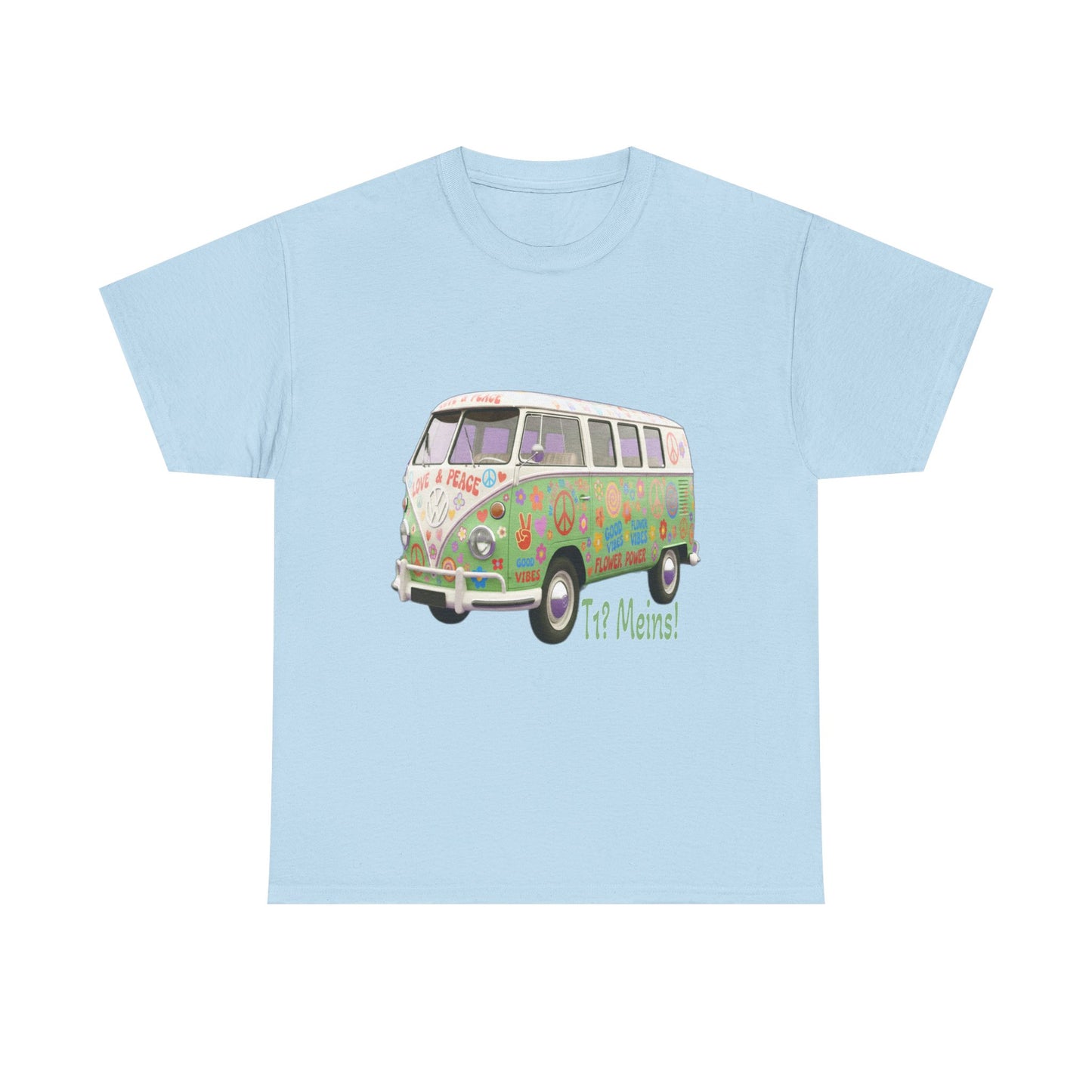 VW Bulli T1 grün (Rückseite Gedicht) - T-Shirt