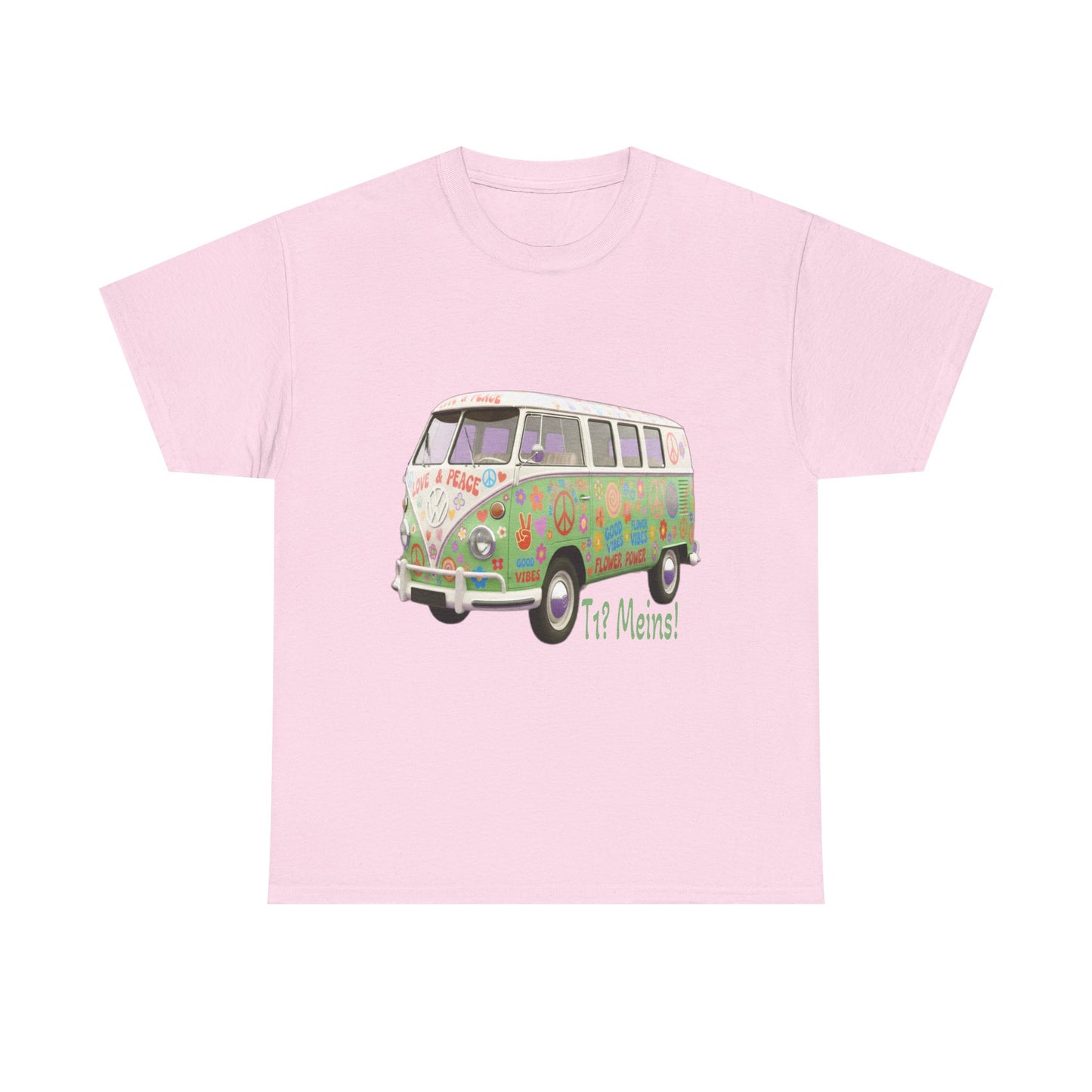 VW Bulli T1 grün (Rückseite Gedicht) - T-Shirt