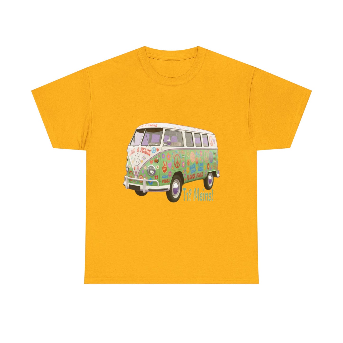 VW Bulli T1 grün (Rückseite Gedicht) - T-Shirt