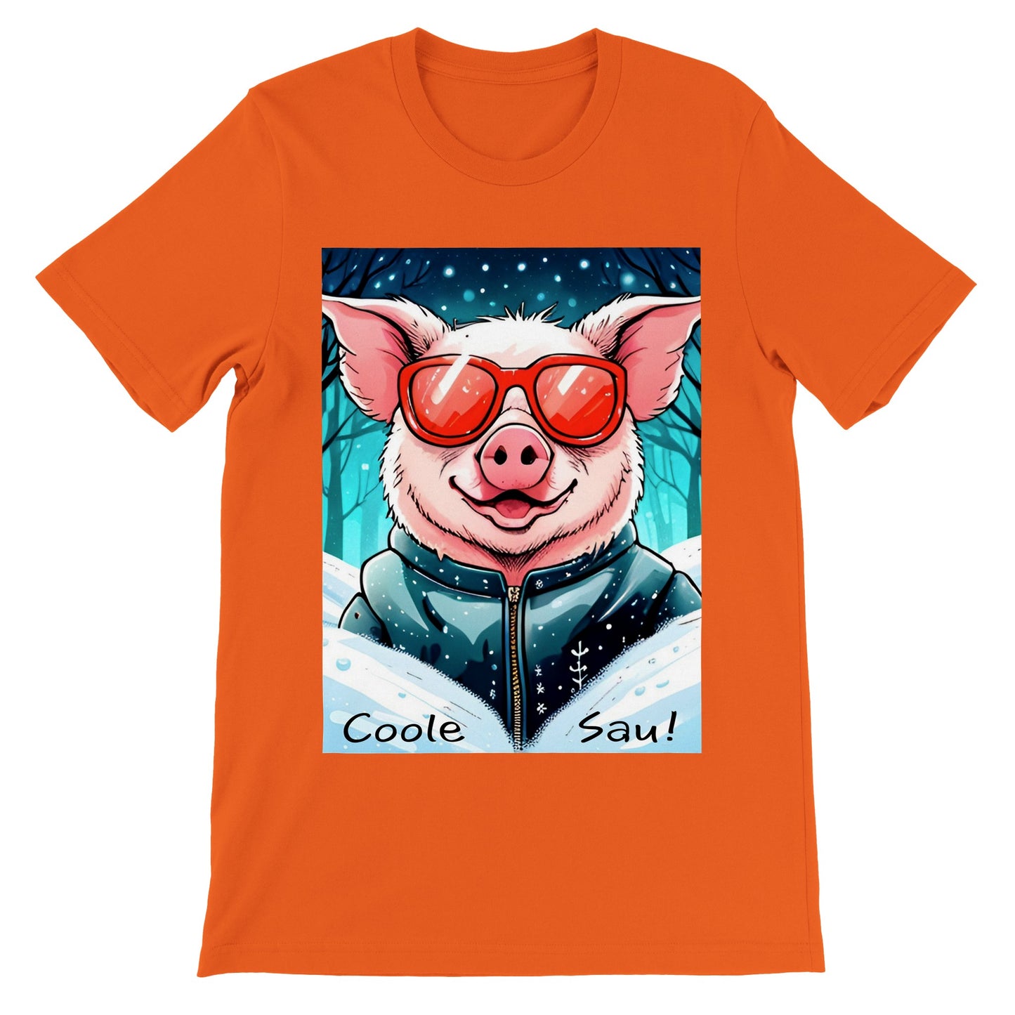 Cool Pig (Red Glasses) - T-Shirt &amp; Hoodie (Unisex)