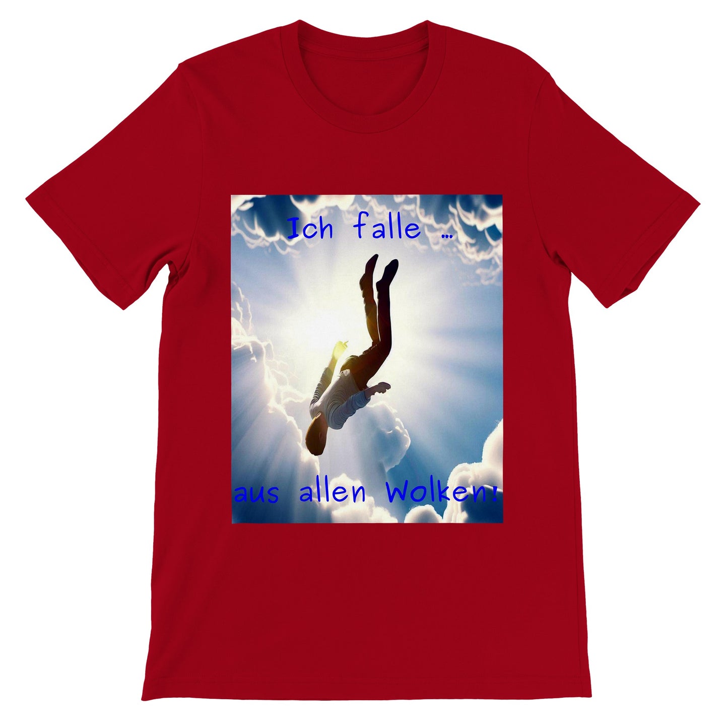 Falling from all clouds (man version, back with text) - T-shirt (unisex)