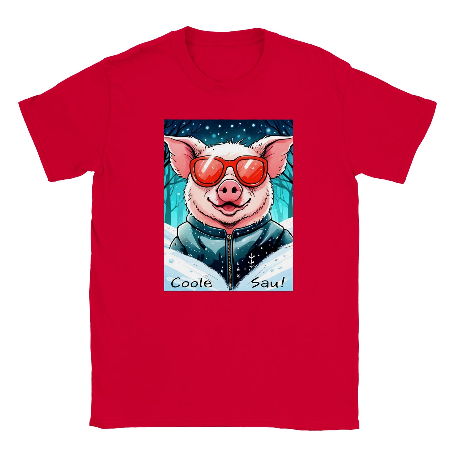 Cool Pig (Red Glasses) - Kids T-Shirt